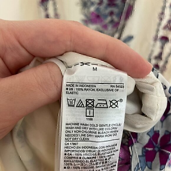 OLD NAVY Printed Tassle Boho Midi Dress Cream Ivory Floral Tassel Boho M NO BELT - Picture 11 of 13